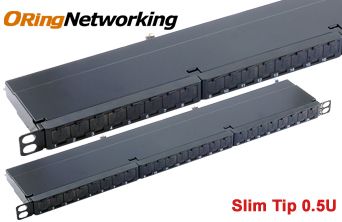 FTP Cat6a 24 Port 10G Patch Panel - 0.5U Right Angle