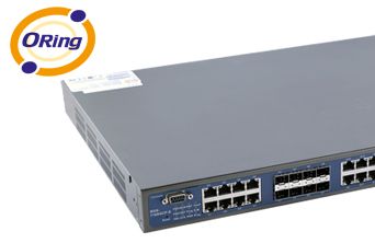 Endüstriyel Tip Rack-Mount Yönetilebilir Gigabit  24-Portlu  Ethernet Switch - 16xGigabit Kombo Portlu ve 8 Portlu 100/1000Base-X, SFP 3