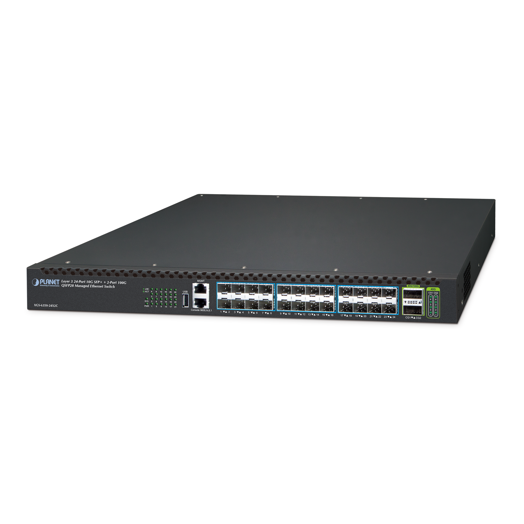 Layer 3 24-Port 10G SFP+ + 2-Port 100G QSFP28 Managed Ethernet Switch