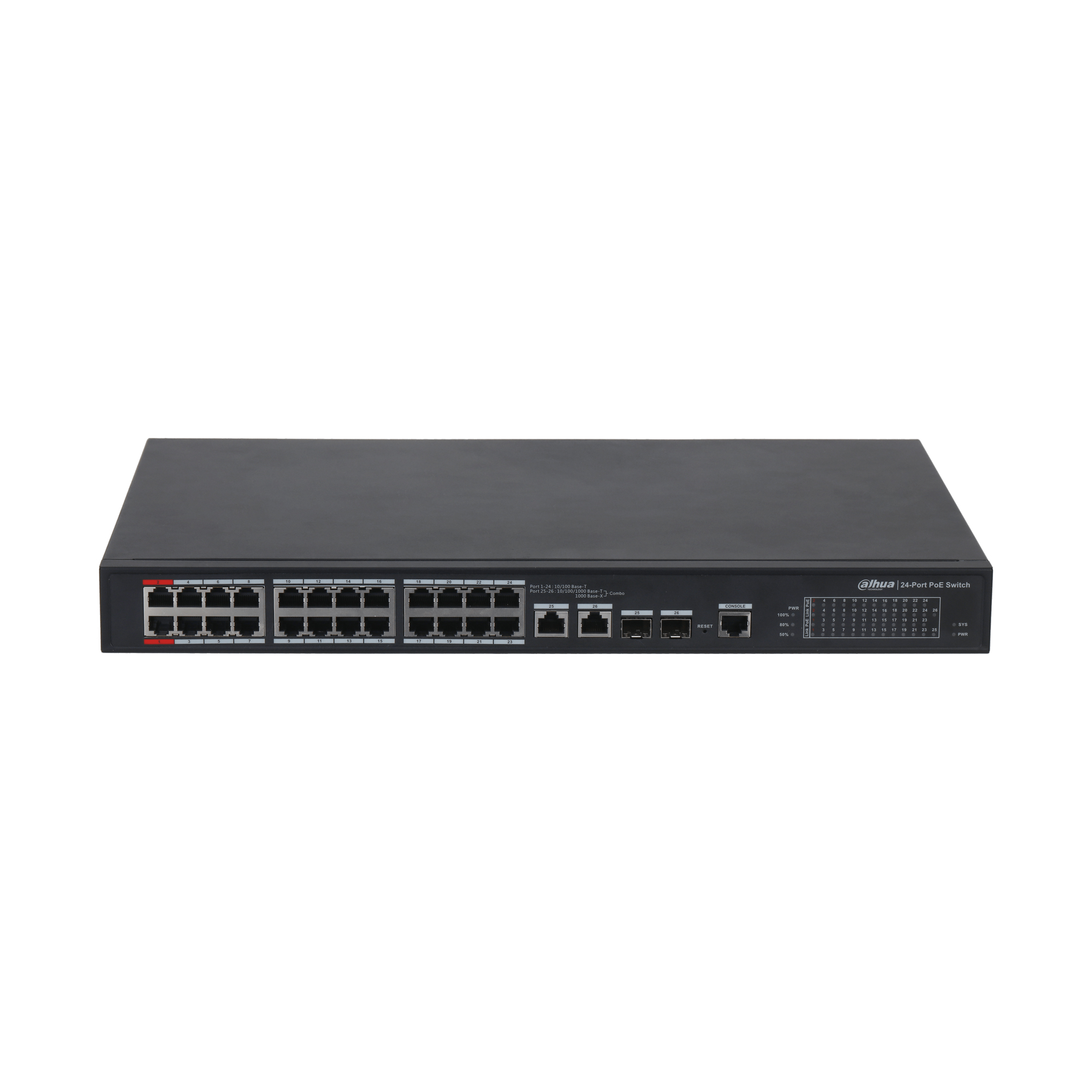24 Port 100Mbps PoE +2 Gigabit Combo Port Managed Switch 2