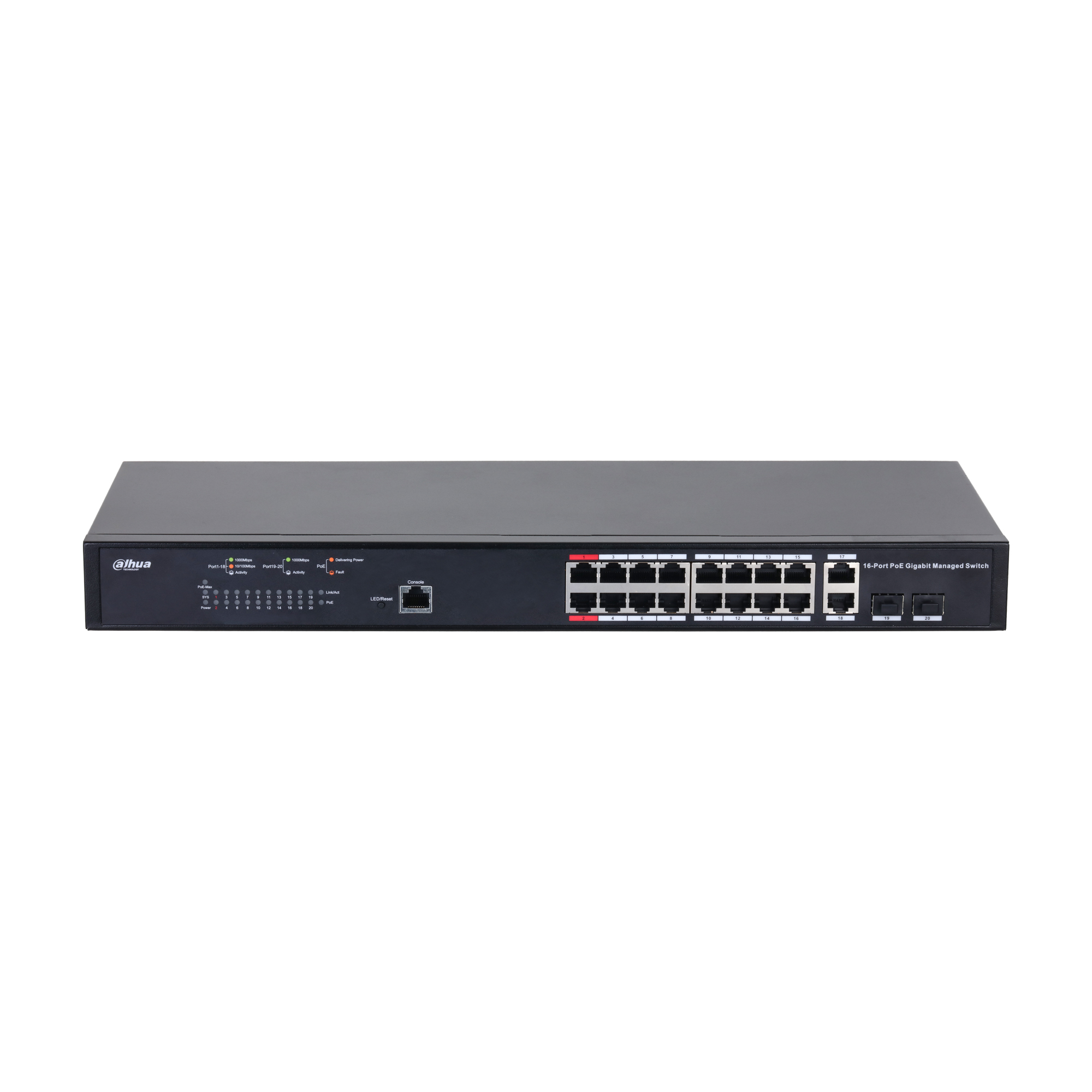 18-Port Managed Gigabit Switch with 16-Port PoE 2