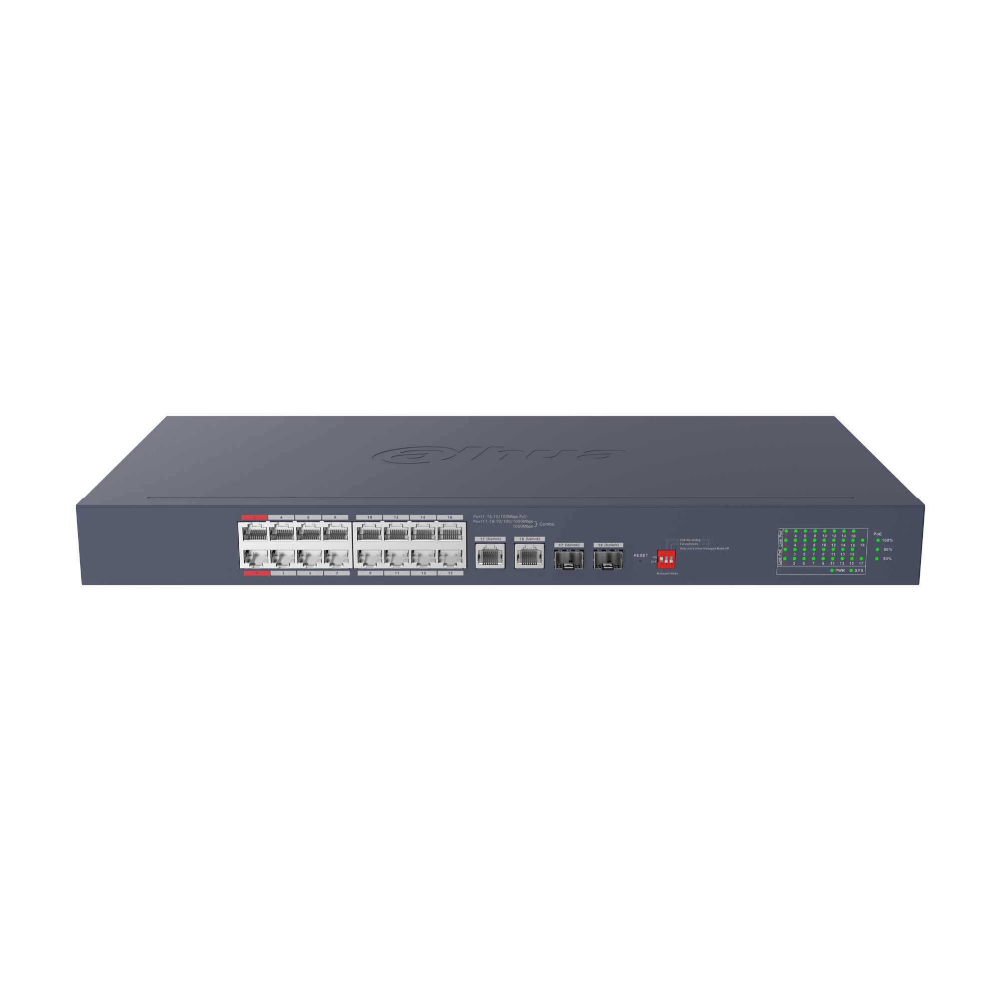 20-Port Cloud Managed Desktop Gigabit Switch with 16-Port PoE 4