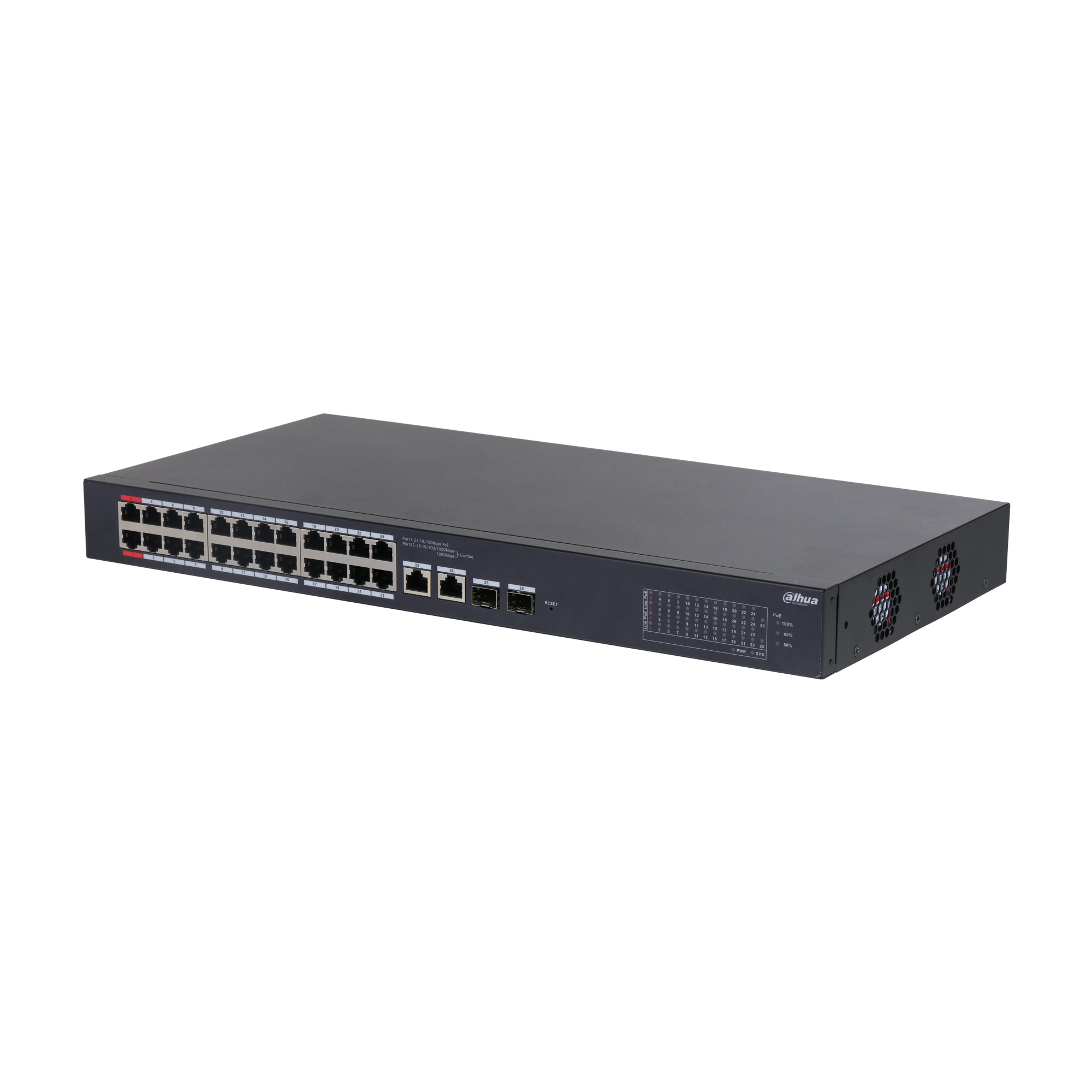 26-Port Cloud Managed Desktop Switch with 24-Port PoE 2