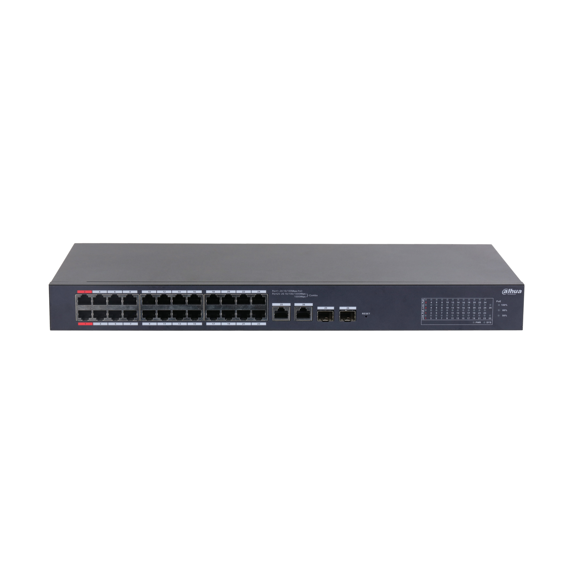 24 Port PoE Özellikli 26 Portlu Bulut Tabanlı Yönetilen Masaüstü Switch