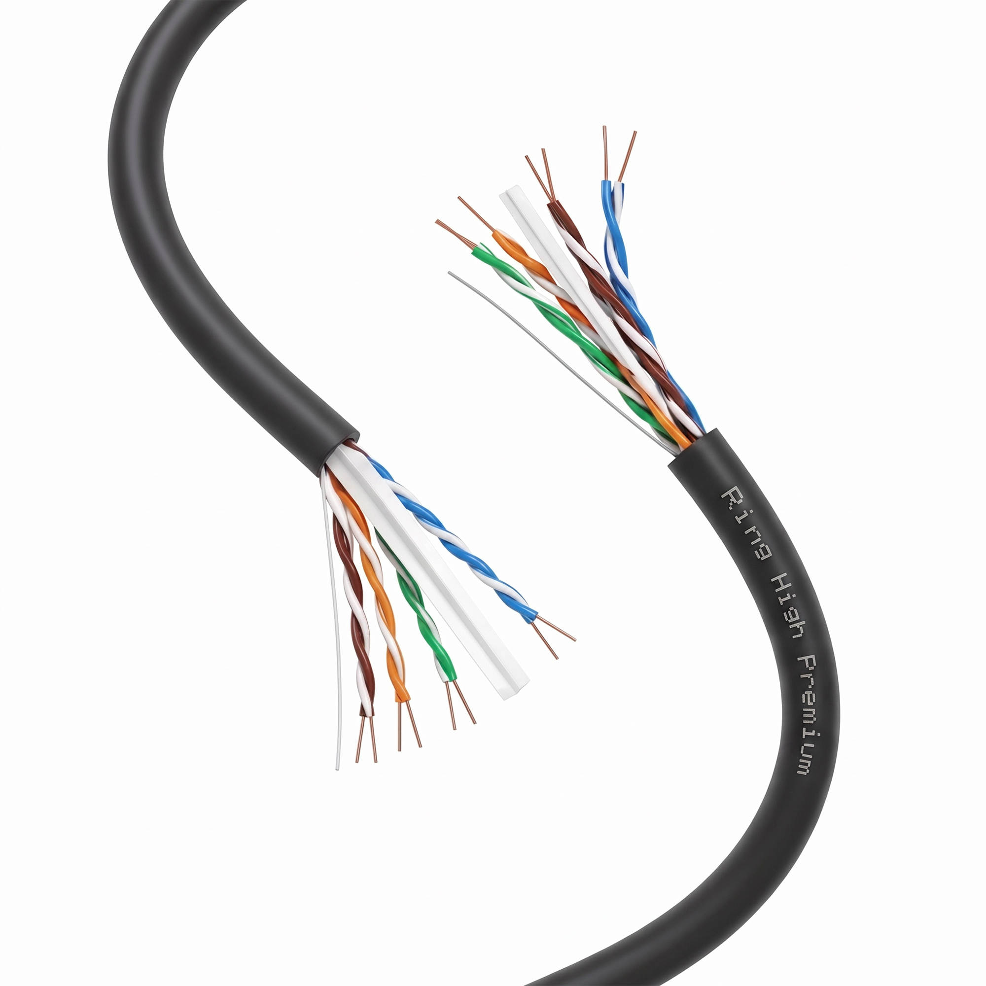 U/UTP CAT6 23AWG PE Outdoor Network Cable 500m - Black