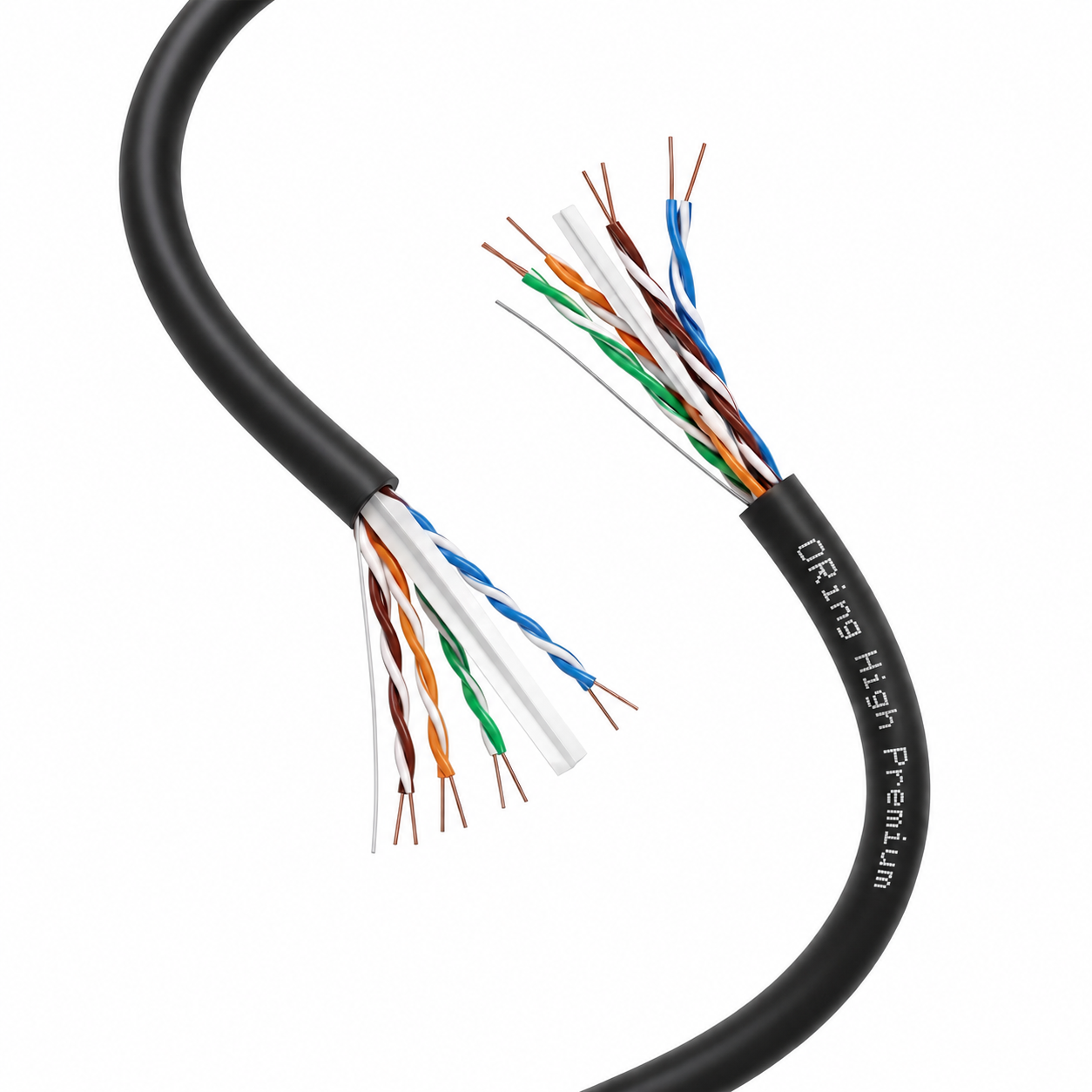 CAT6 23AWG PE Outdoor Network Cable 500m - Black