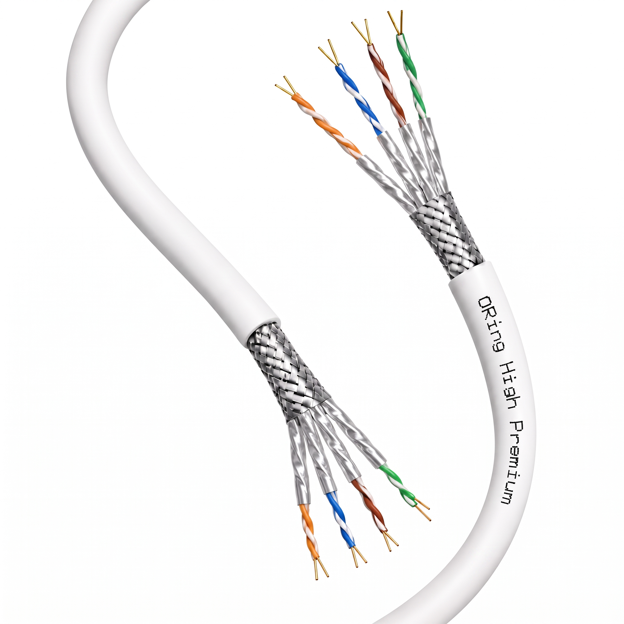 S/FTP CAT7 10G 23AWG PIMF LSZH Network Kablosu 500mt - CPR Sertifikalı