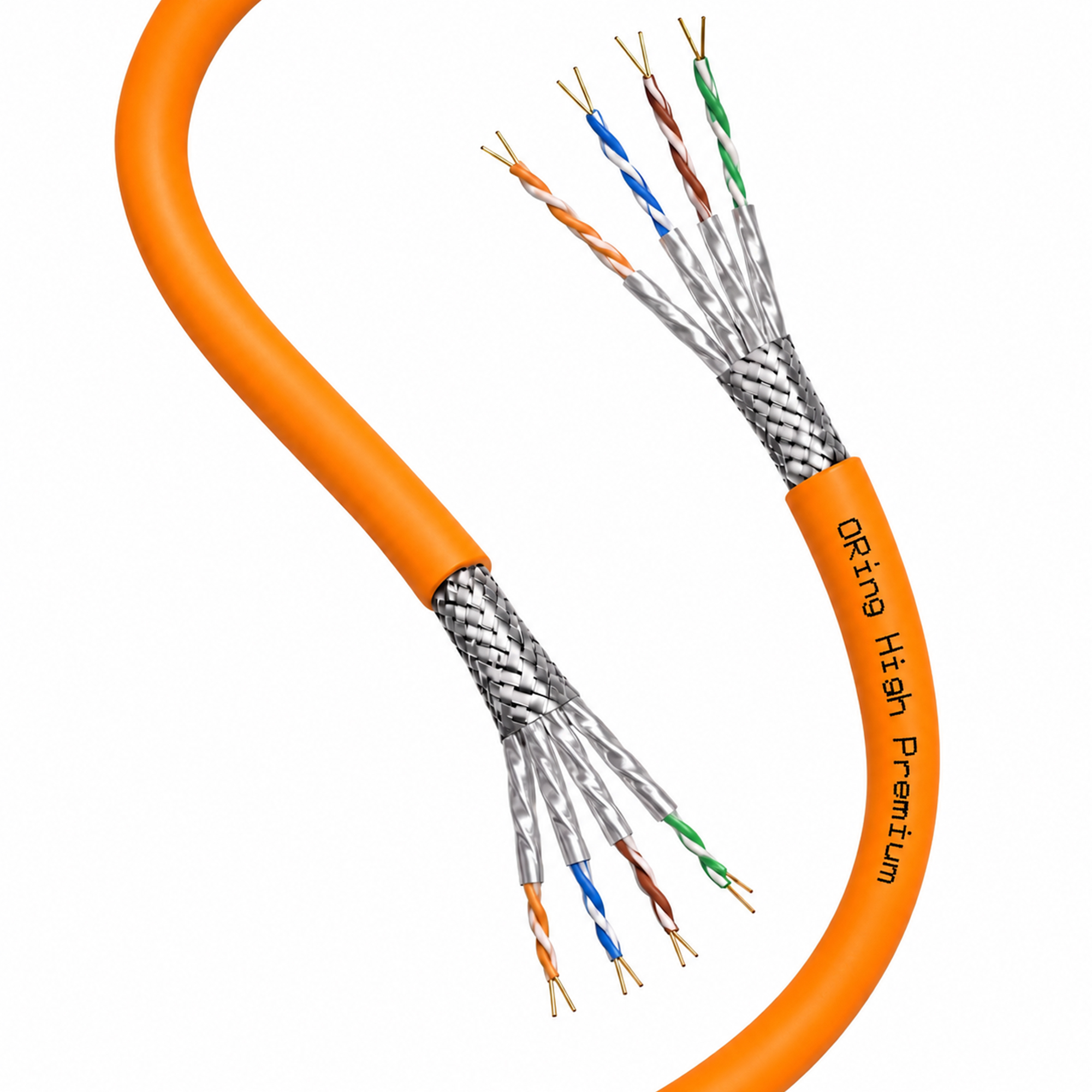 S/FTP CAT7 23AWG PIMF LSZH Network Kablosu 500m. - Turuncu