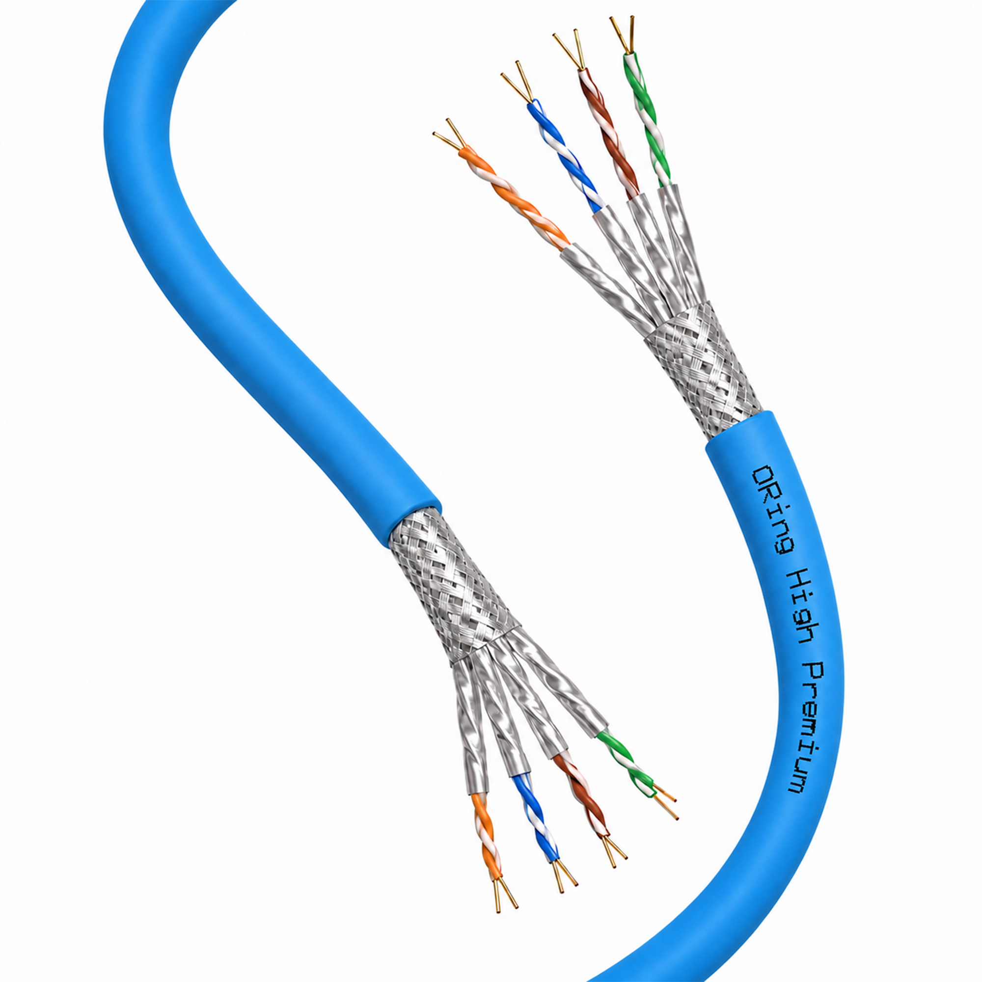 S/FTP CAT7 23AWG PIMF LSZH Network Kablosu 500m. - Mavi