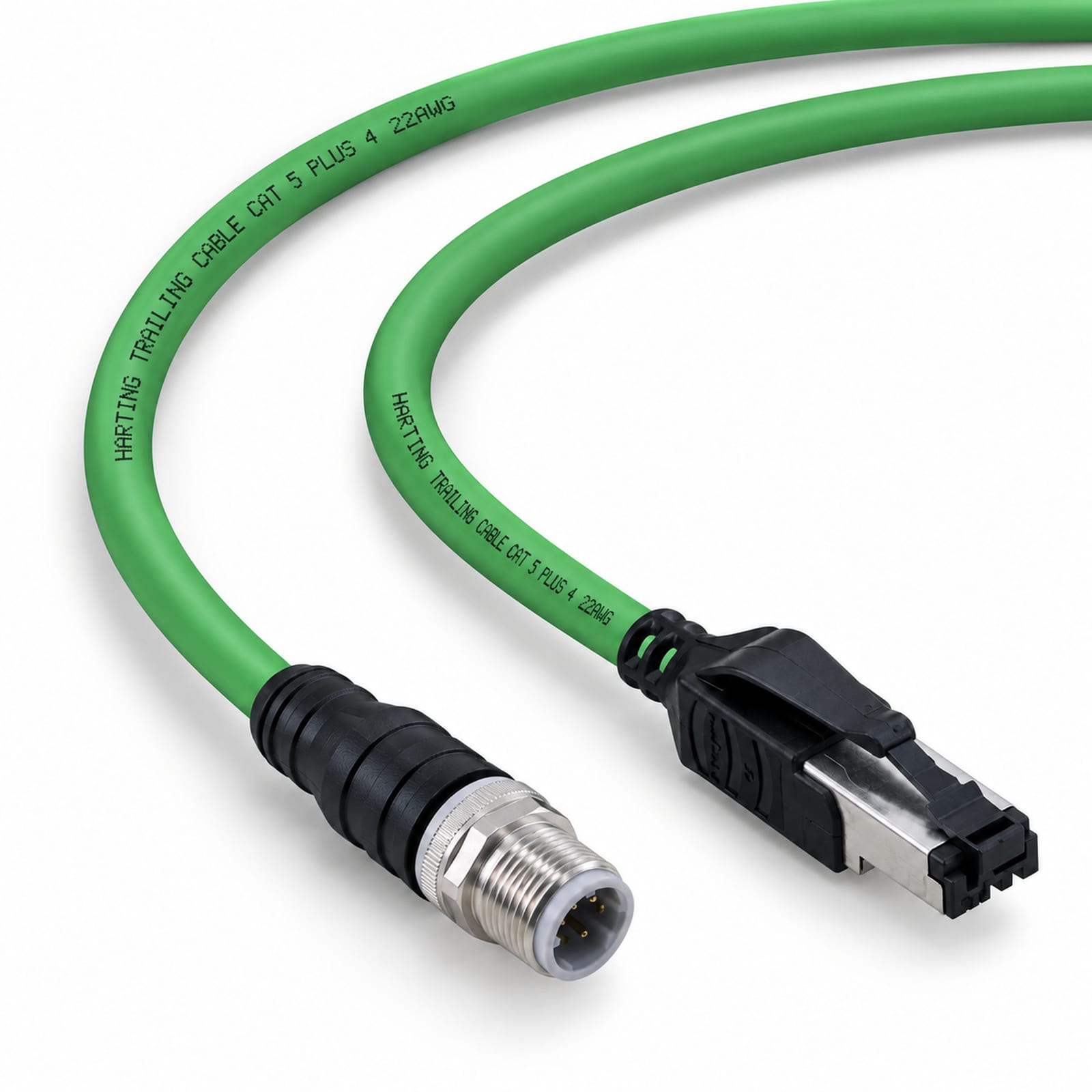 4-pin M12 Male to 4-pin RJ45 plug Ethernet Cable, 3M
