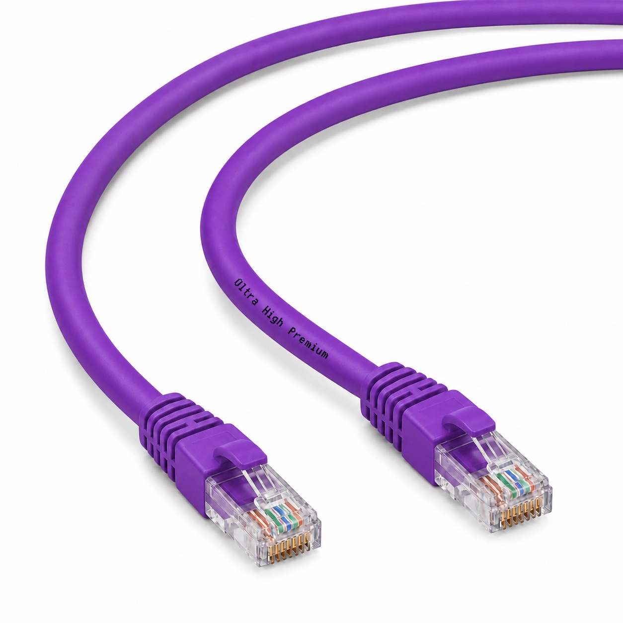 Patch Cord CAT6 U/UTP BC 24AWG 7*0.20 LSZH - 0.5m. - Purple