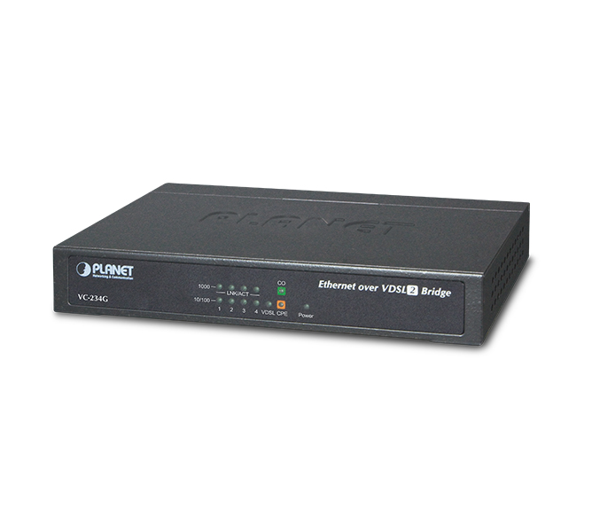 4-Port 10/100/1000T Ethernet to VDSL2 Bridge - 30a profile w/ G.vectoring, RJ11