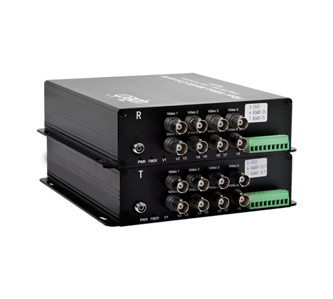 Fiber Media Converter - 8 Video AHD 720P + 1 Data