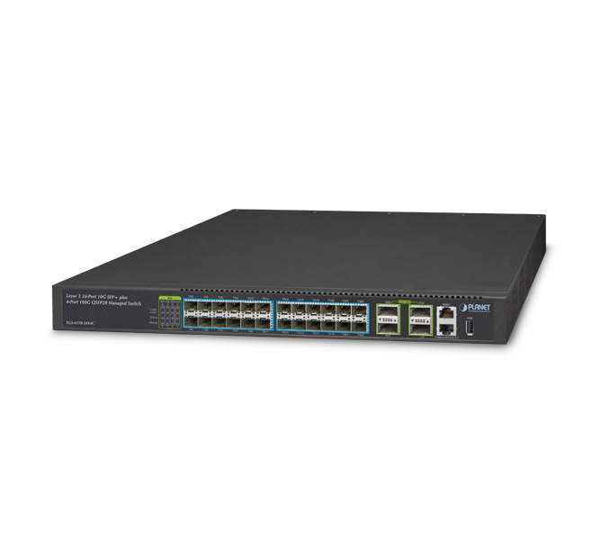 Layer 3 24-Port 10G SFP+ + 4-Port 100G QSFP28 Managed Switch