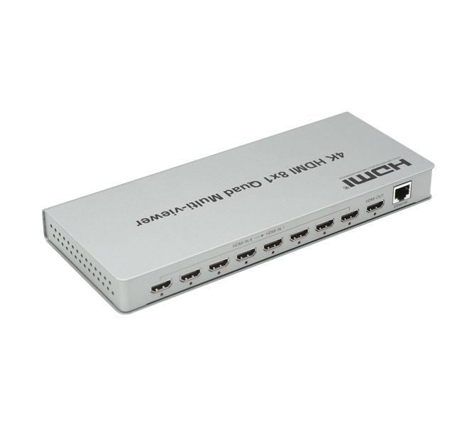 HDMI Switch 8 in 1 Out with Quad Multi Viewer