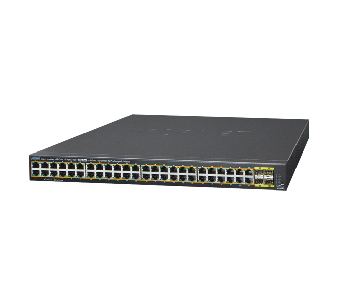 48 Port 10/100/1000T 802.3at PoE + 4 Port 100/1000BASE-X SFP Yönetilebilir Switch