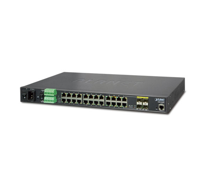 Industrial 24-Port 10/100/1000Mbps with 4 Shared SFP Managed Gigabit Switch