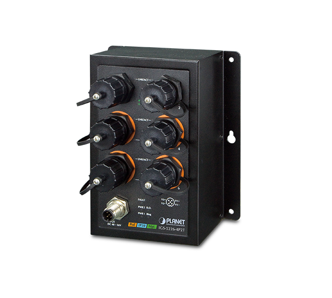 Industrial EN50155 4-Port 10/100/1000T 802.3at PoE + 2-Port 10/100/1000T Managed Ethernet Switch(-40~75 degrees C)