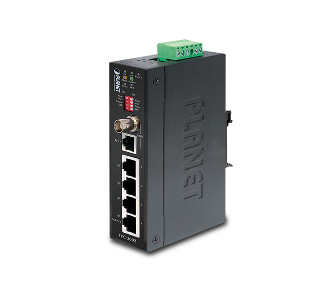 4-Port 10/100Base-TX + 1-Port BNC / RJ-11 Industrial Ethernet Extender 